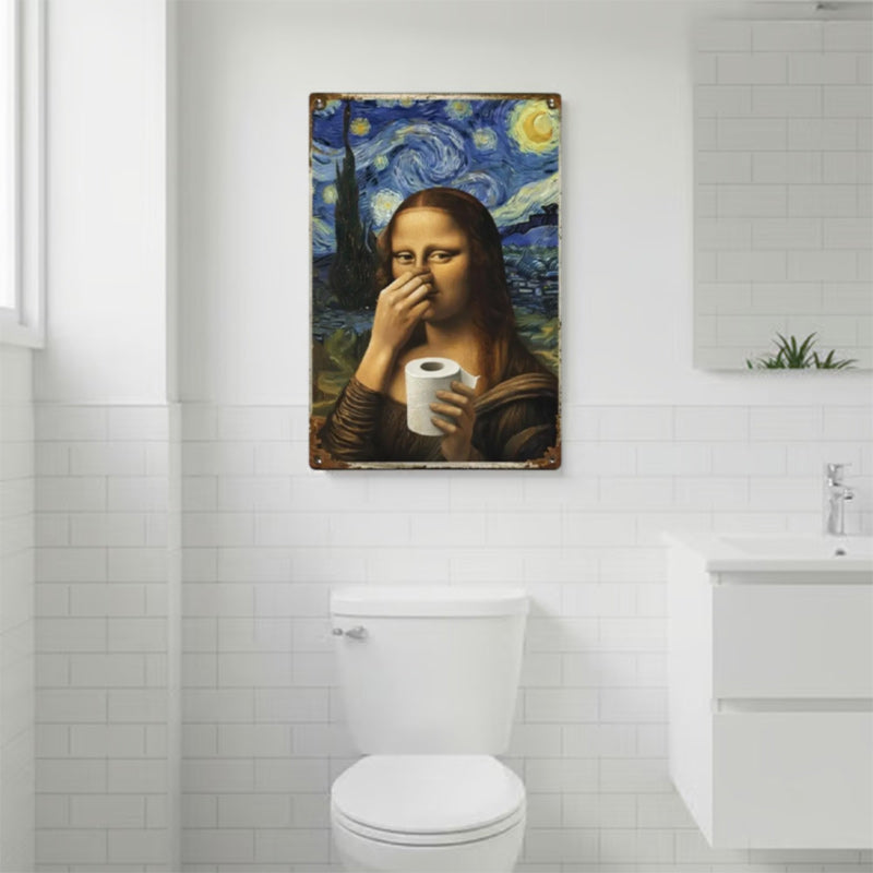🚽 Renaissance Lady Holding Nose Bathroom Canvas Art