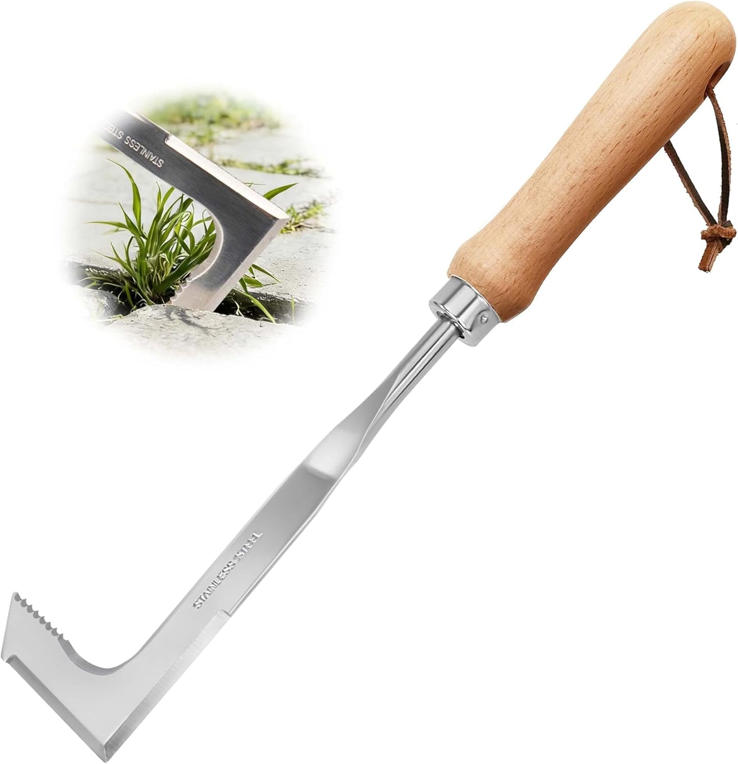 🌱 L-Shaped Stainless Steel Crevice Weeding Tool