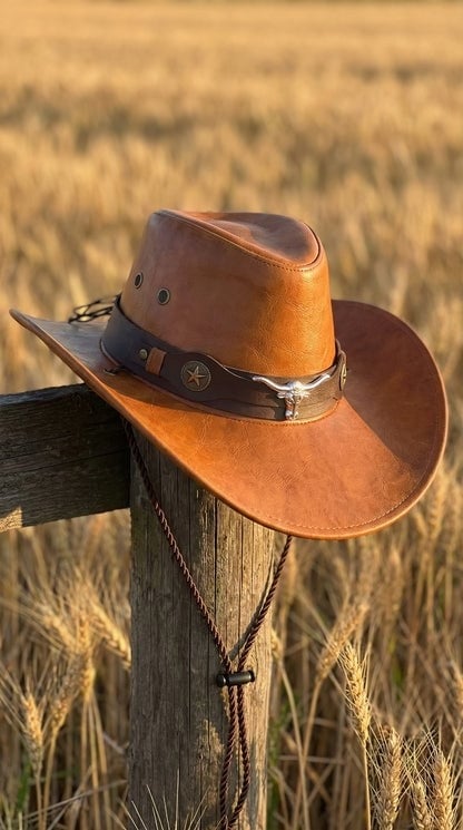 🔥Last Day 60% OFF🤠Daisy’s Premium Handcrafted Leather Cattleman Hat – Authentic Western Outback Style 🤠🌵