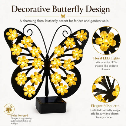 🦋🌙Outdoor Metal Butterfly Solar Garden Light