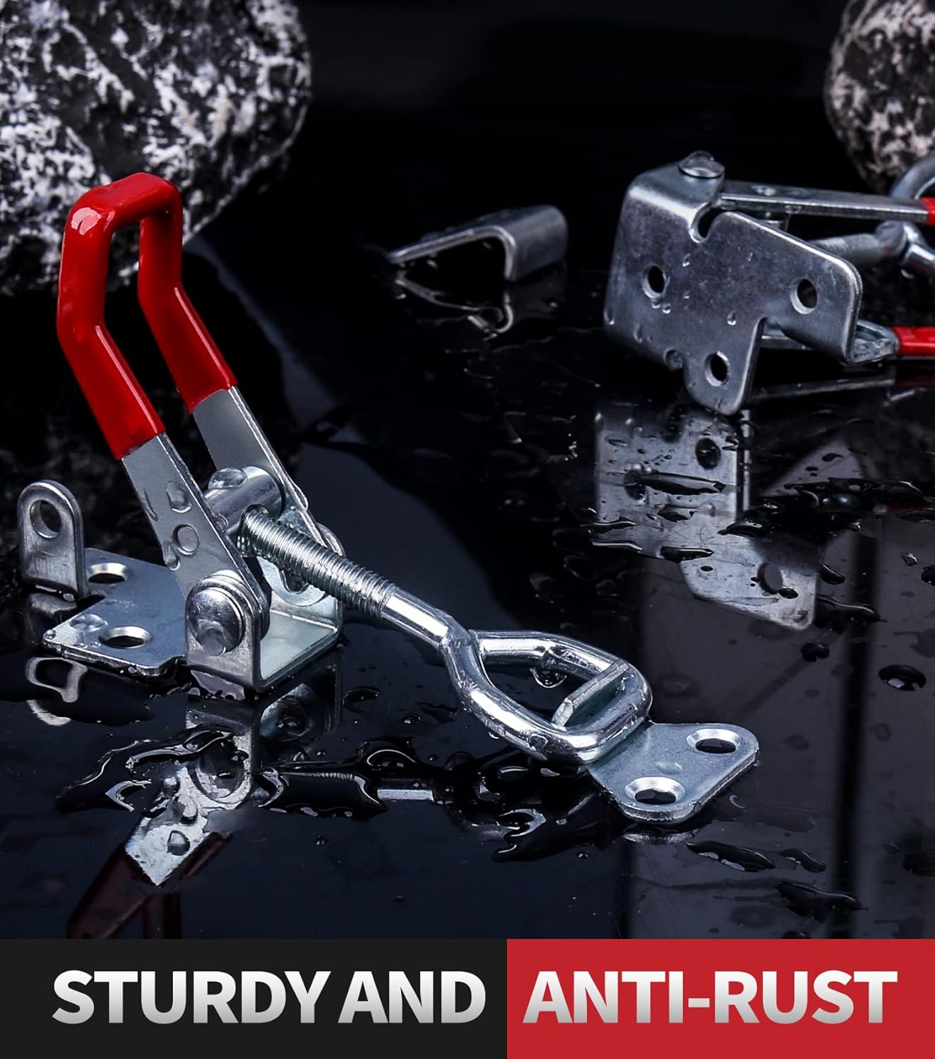 🔒 3 Sizes Heavy-Duty Adjustable Toggle Latch Clamps | Rustproof Pull Latches With Lock Hole