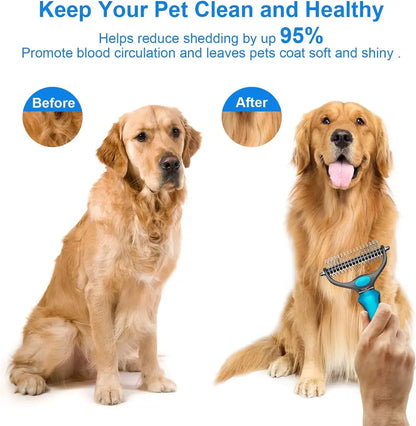 🐾 FLASH SALE: 50% OFF! ✨🐶 Double-Sided Deshedding Pet Brush🐶