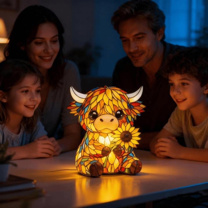 🌻Mother's Day Sale 49% OFF- 🐮Highland Cow Sunflower Lamp