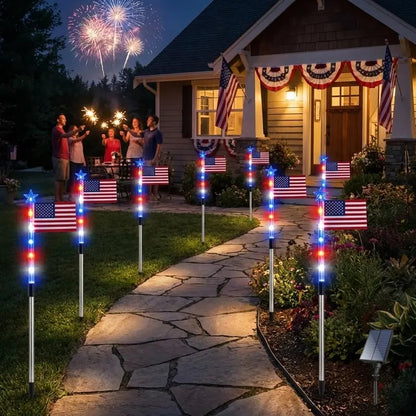 🇺🇸✨8 Solar American Flag Pathway Lights for 250th Independence Celebration