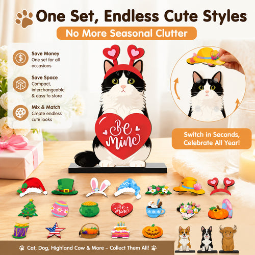 ✨Cute Animal-Themed Wooden Desktop Ornaments 🐱🐶