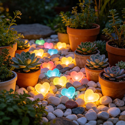 🌈2026 Summer Best-Sellers 🔥 Colorful Glowing Heart-Shaped Stones