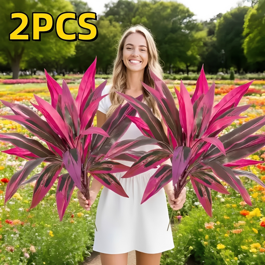 🌸 Realistic Artificial Boston Fern & Dragon's Blood Tree Plants