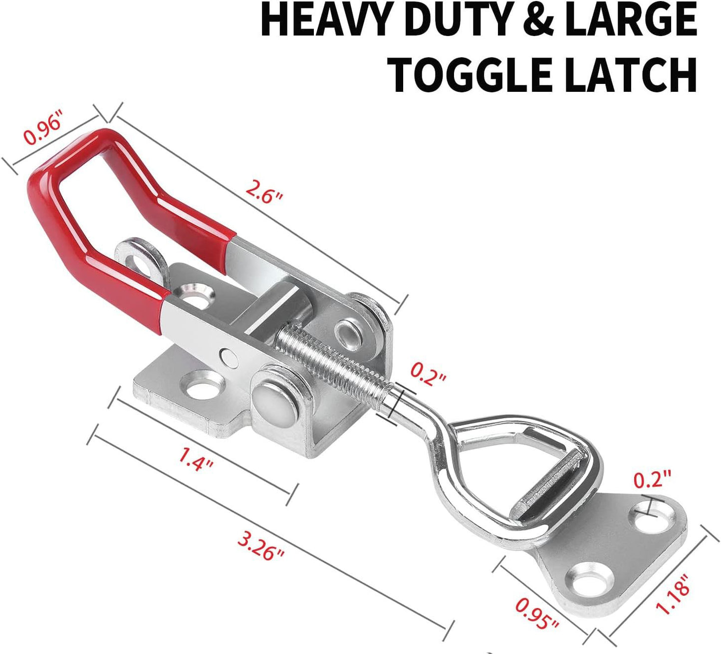🔒 3 Sizes Heavy-Duty Adjustable Toggle Latch Clamps | Rustproof Pull Latches With Lock Hole