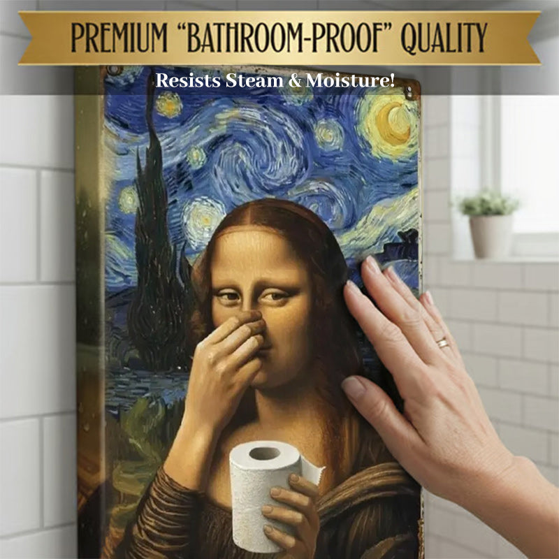 🚽 Renaissance Lady Holding Nose Bathroom Canvas Art