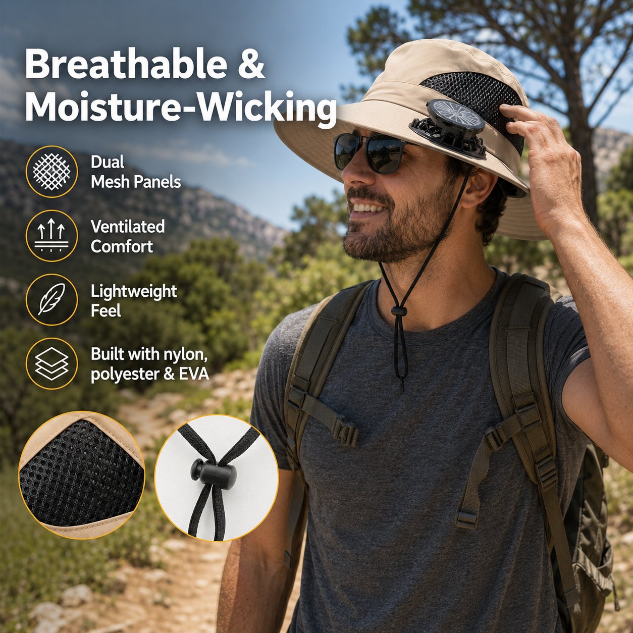 🔥Father's Day Best Sellers ☀️2026 New Three Solar Fan Outdoor Cooling Fan Hat