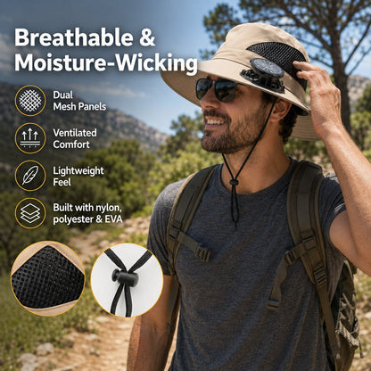 🔥Father's Day Best Sellers ☀️2026 New Three Solar Fan Outdoor Cooling Fan Hat