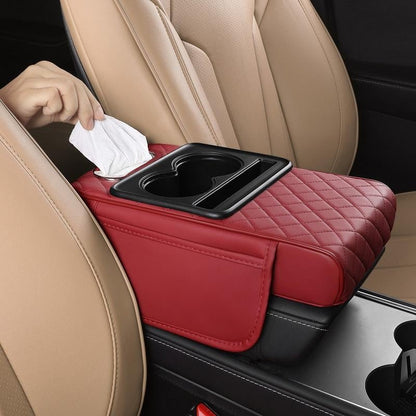 🚗 5-in-1 Luxury Car Center Console Organizer - Universal Fit Armrest Mat & Storage