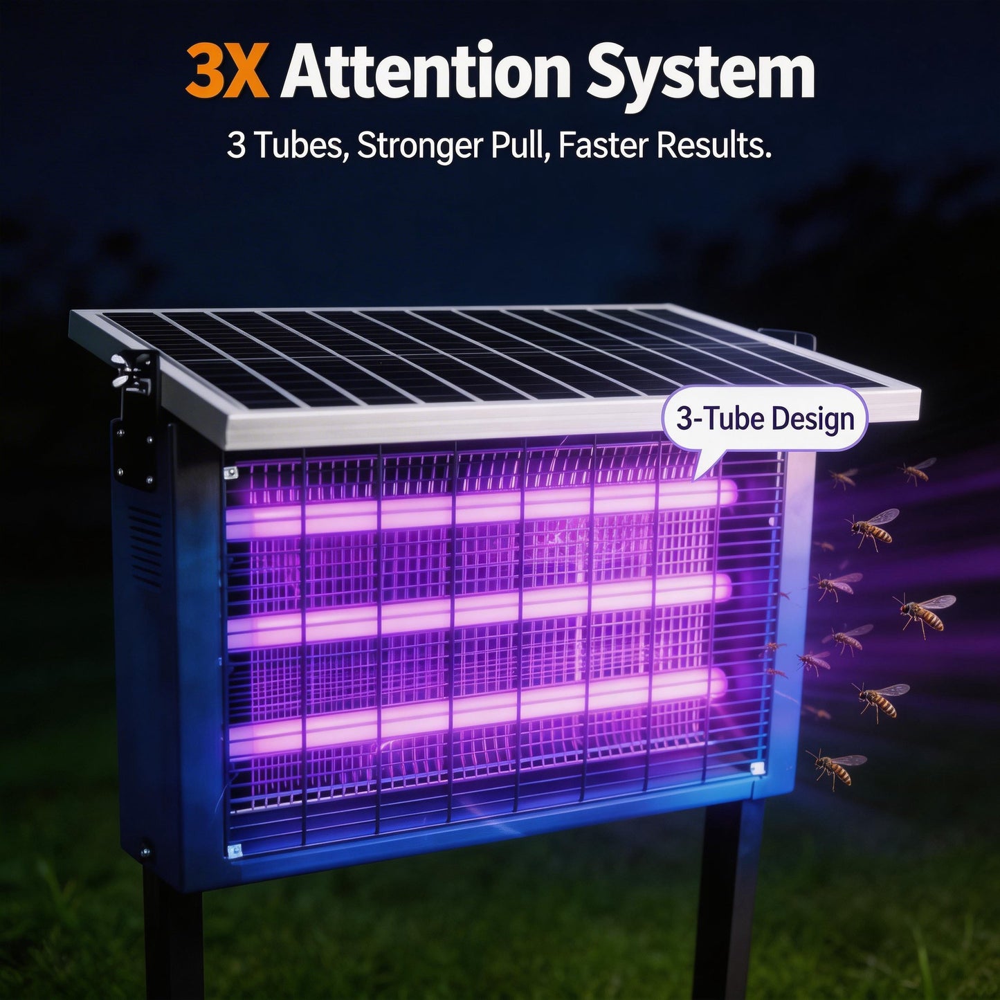 SolarGuard 3X Bug Zapper  Powerful Solar Mosquito Killer for Outdoor & Indoor Use