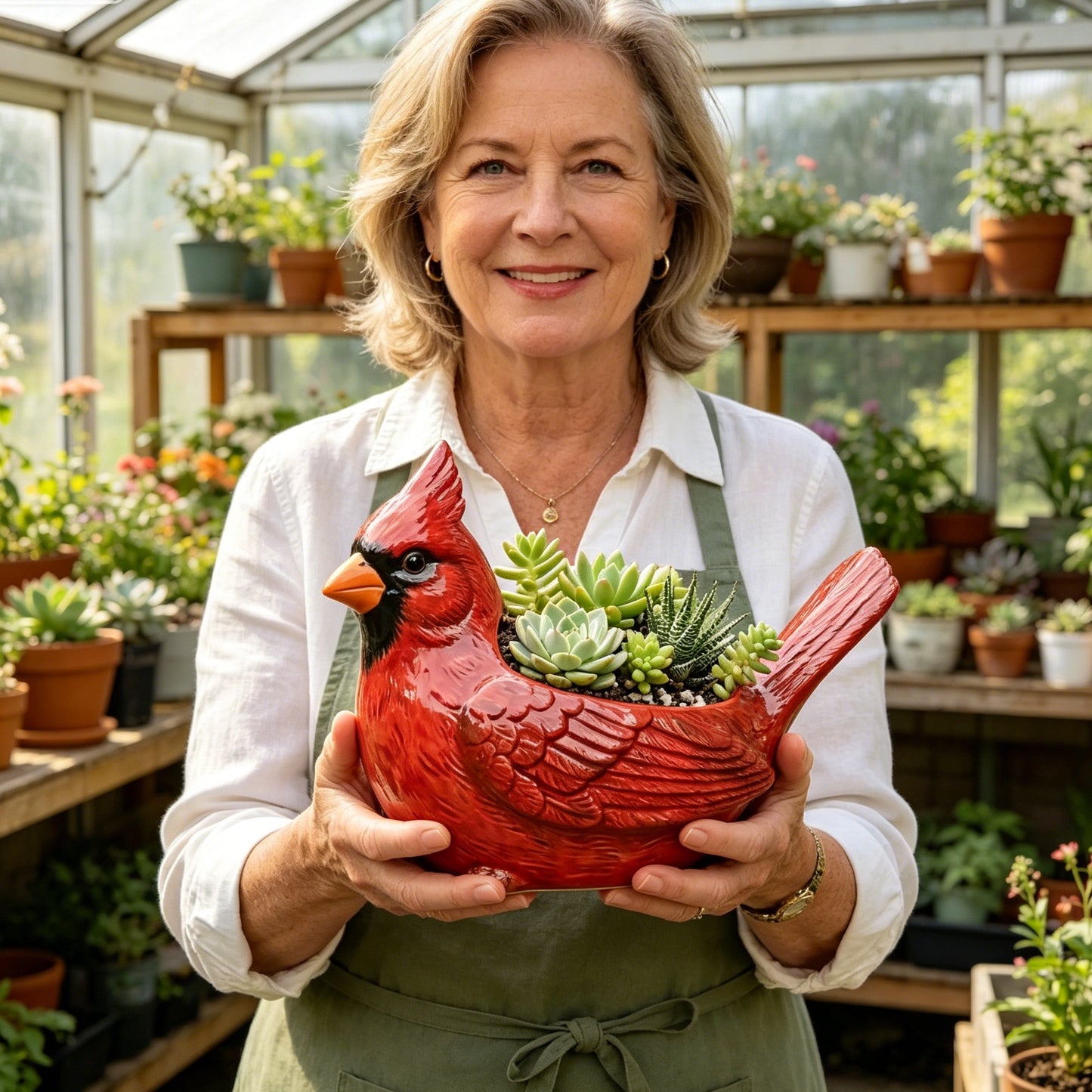 🐦2026 Mother's Day Gifts 50% Off--💖🎁Cardinal Bird Succulent Planter