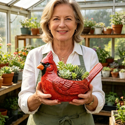 🐦2026 Mother's Day Gifts 50% Off--💖🎁Cardinal Bird Succulent Planter