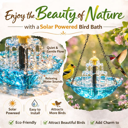 ✨Special Offer Today Only! 🐦 Solar Cascade Hanging Bird Bath Fountain