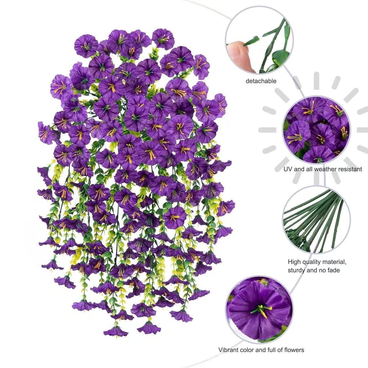 UV Protective Colored Artificial Morning Glory