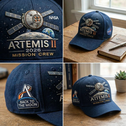 ✨High-end craftsmanship in hand embroidery-🌕Artemis II Lunar Mission Commemorative Cap