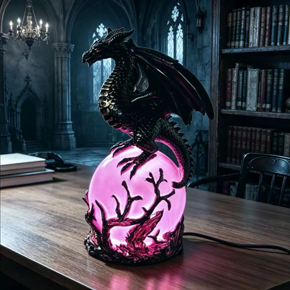 🎁 FREE SHIPPING 🔮Gothic Dragon LED Crystal Ball Lamp for Dark Aesthetic Decor
