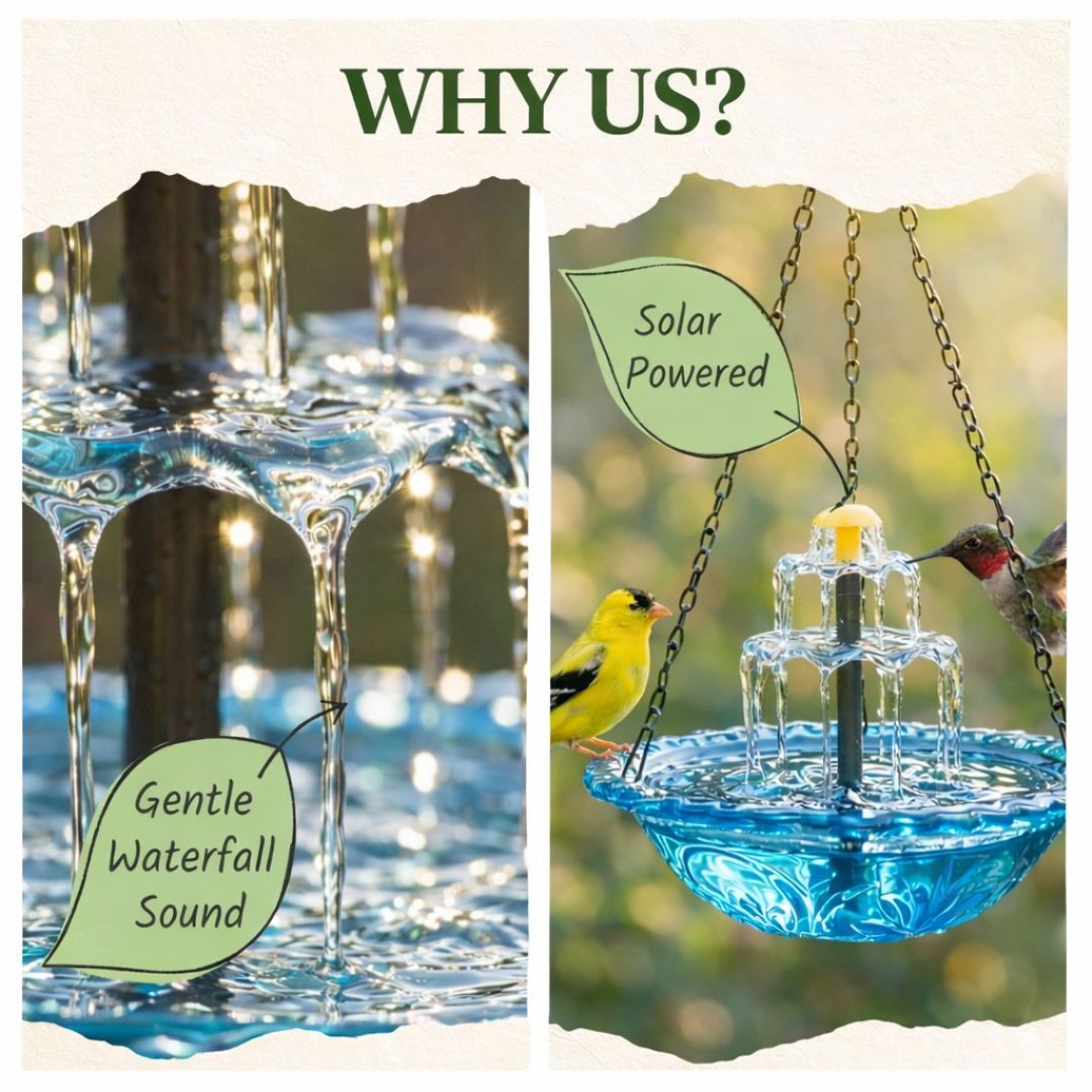✨Special Offer Today Only! 🐦 Solar Cascade Hanging Bird Bath Fountain