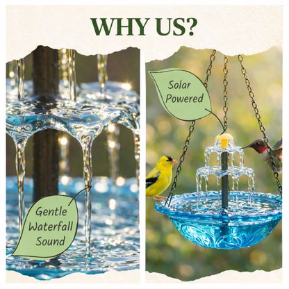 ✨Special Offer Today Only! 🐦 Solar Cascade Hanging Bird Bath Fountain