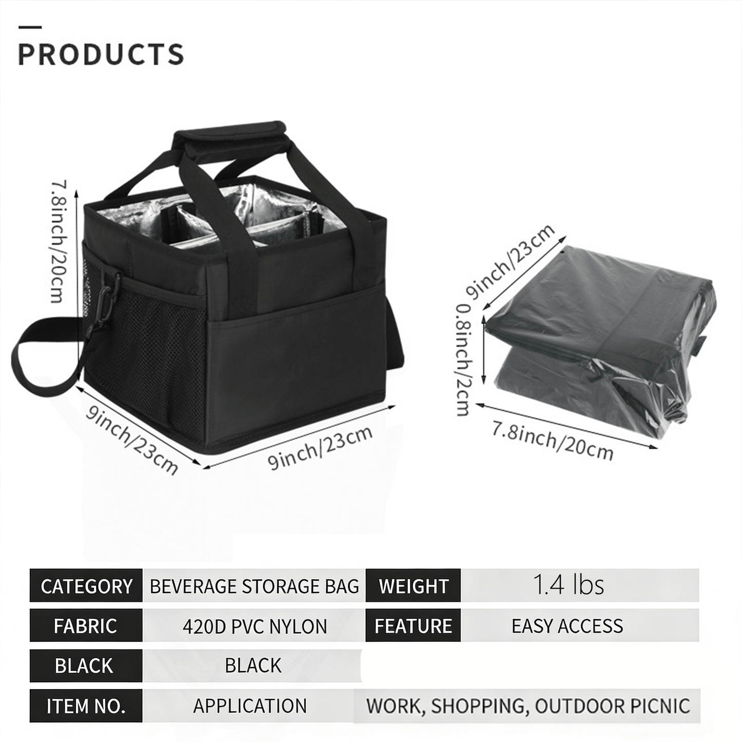 ☕Reusable Drink Carrier with Handle – Tip-Resistant 4 Cup Carrier with Shoulder Strap