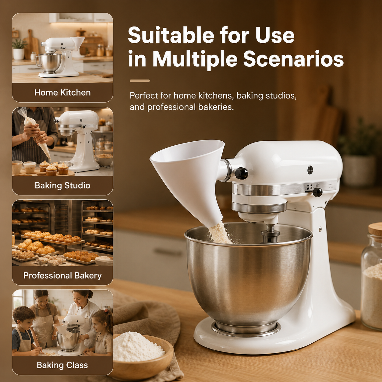🔥LAST DAY 50% OFF ✨Flour Funnel for Kitchen Aid Stand Mixer