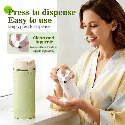 ✈️🧴The Ultimate 4-in-1 Travel Companion: Your Entire Vanity in One Bottle
