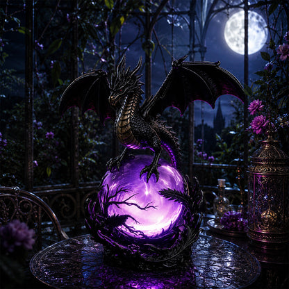 🎁 FREE SHIPPING 🔮Gothic Dragon LED Crystal Ball Lamp for Dark Aesthetic Decor