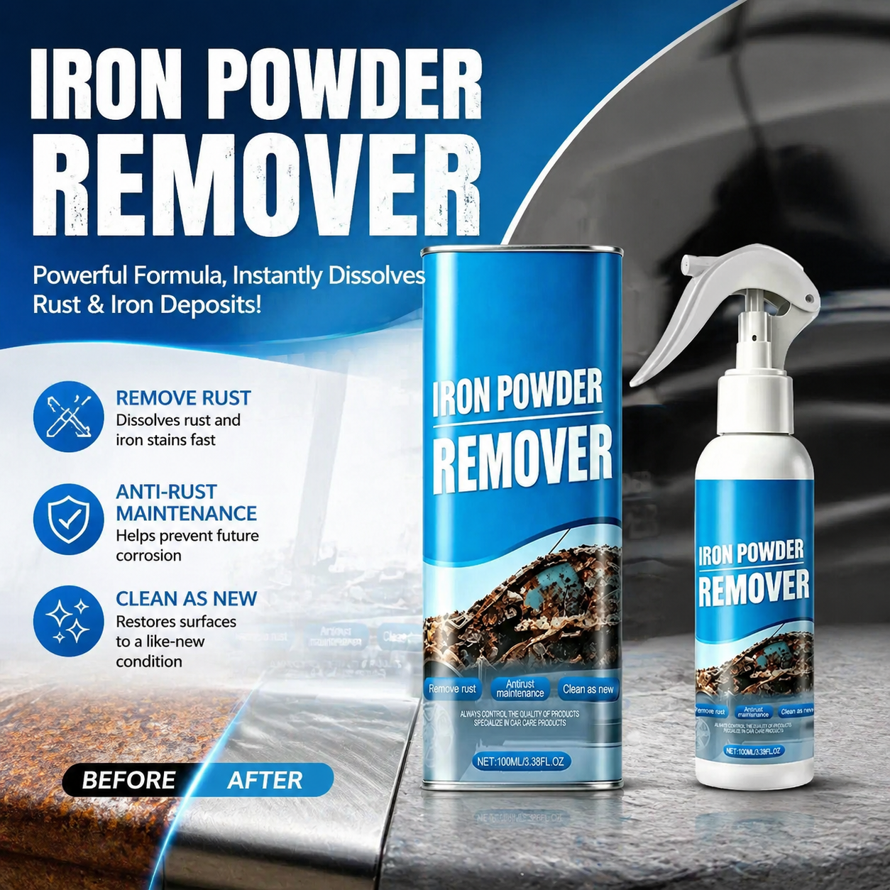 ⏳ Limited-time 49% OFF🚗Automotive Rust Remover Spray 100ML