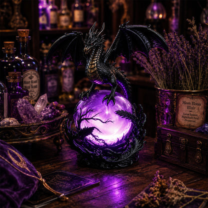 🎁 FREE SHIPPING 🔮Gothic Dragon LED Crystal Ball Lamp for Dark Aesthetic Decor