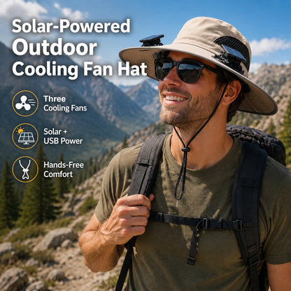 🔥Father's Day Best Sellers ☀️2026 New Three Solar Fan Outdoor Cooling Fan Hat