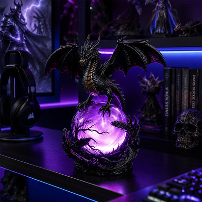 🎁 FREE SHIPPING 🔮Gothic Dragon LED Crystal Ball Lamp for Dark Aesthetic Decor