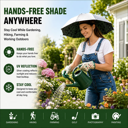 🎁Father's Day 49% OFF☂️Hands-Free Umbrella Hat – Wide Coverage Sun Protection for Outdoor Work