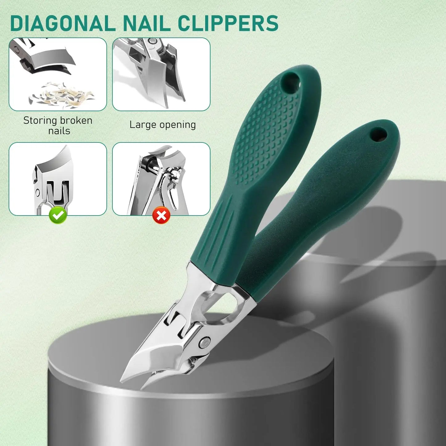 🔥Last Day Sale - Eagle Beak Angled Nail Clippers 3-Piece Set