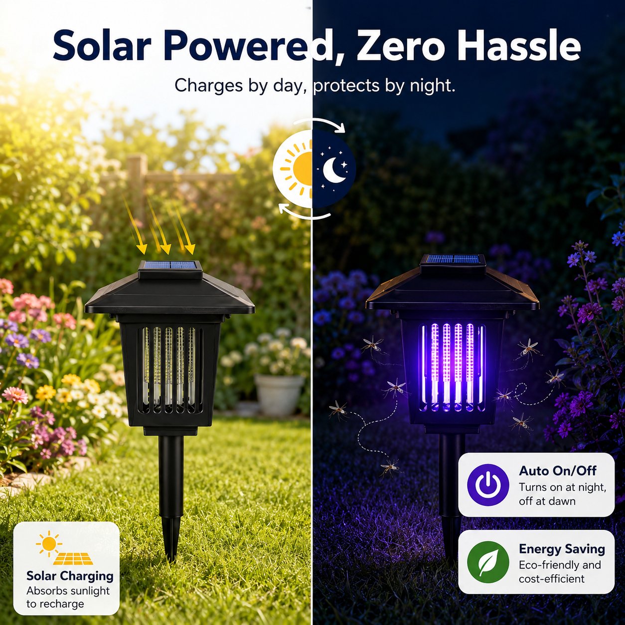 ⚡Summer Hot Sale 49% OFF🔥Solar Mosquito Zapper Light – Outdoor Garden Stake Lamp