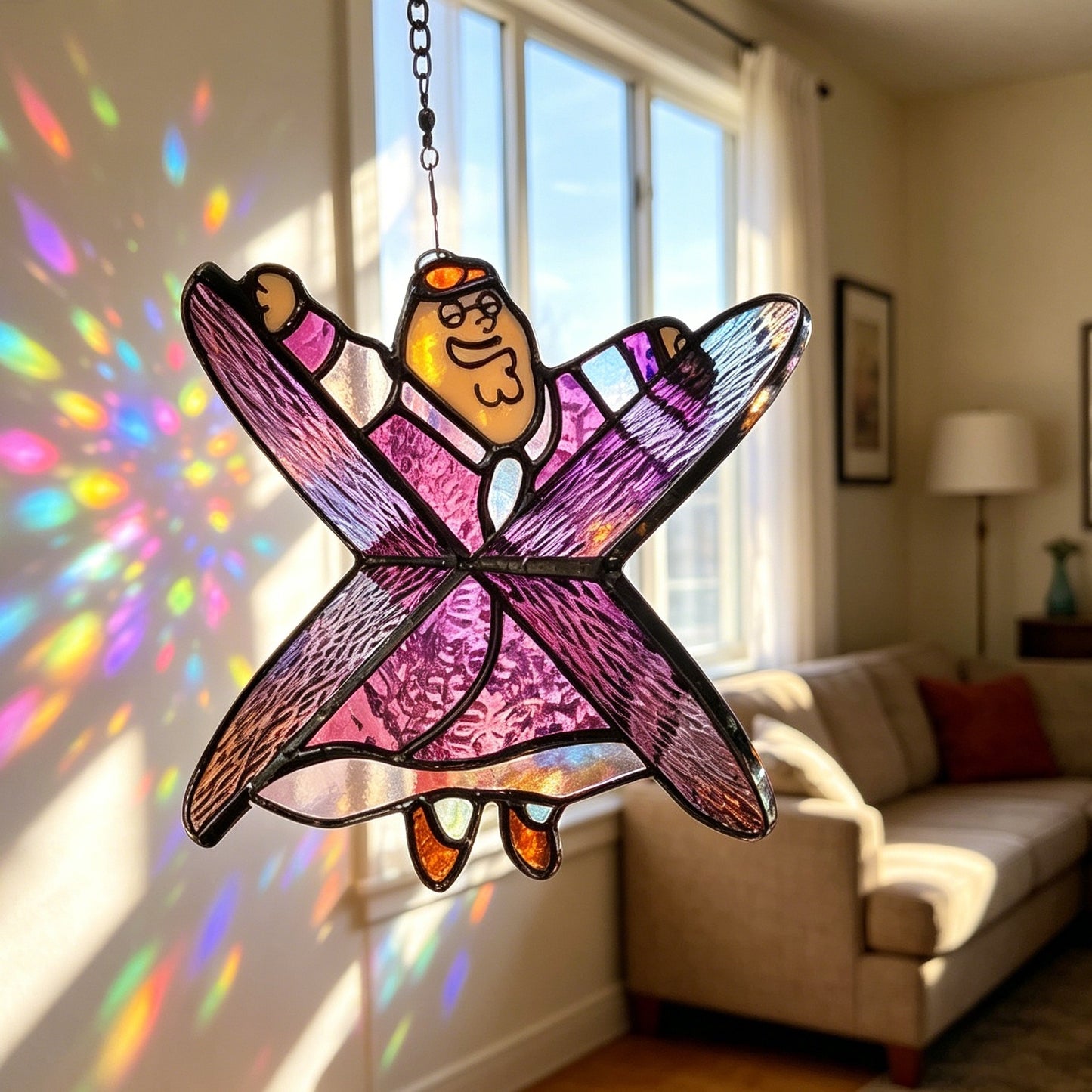 ✨Peter Griffin Star Stained Glass Suncatcher