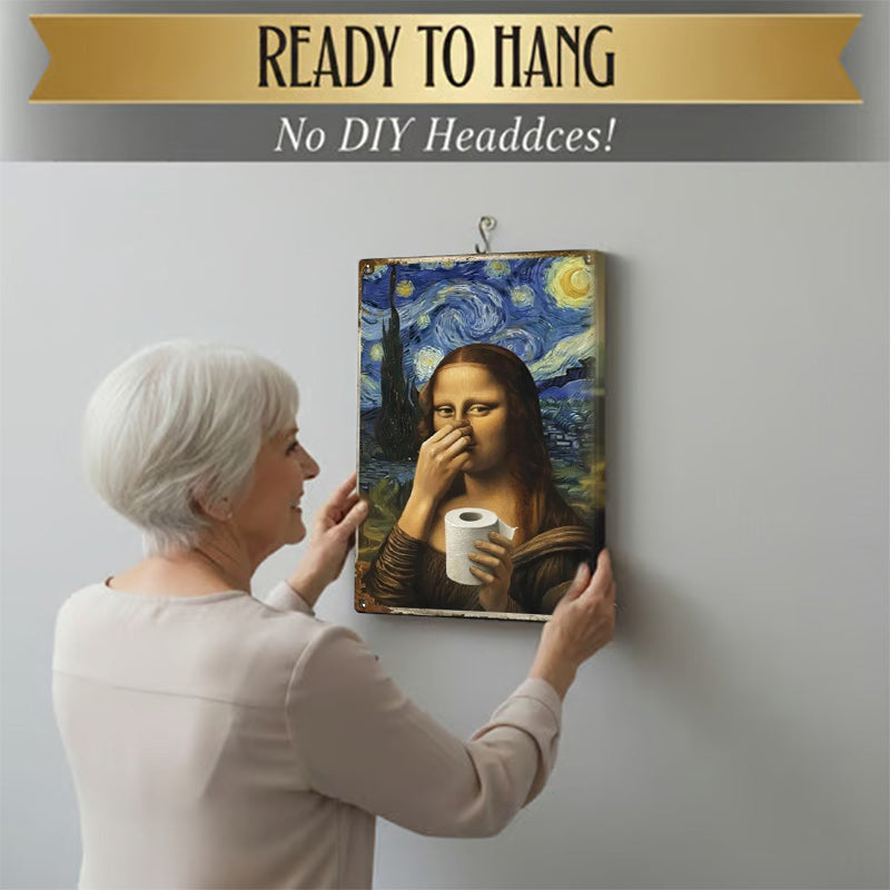 🚽 Renaissance Lady Holding Nose Bathroom Canvas Art