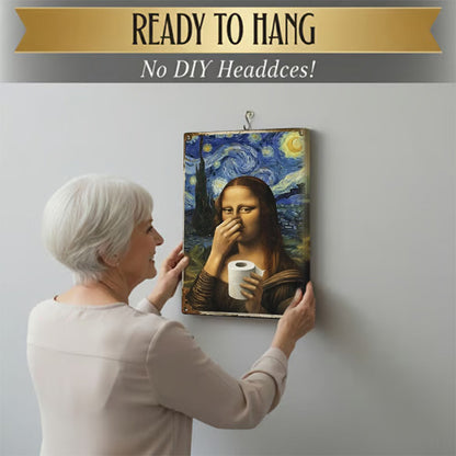 🚽 Renaissance Lady Holding Nose Bathroom Canvas Art