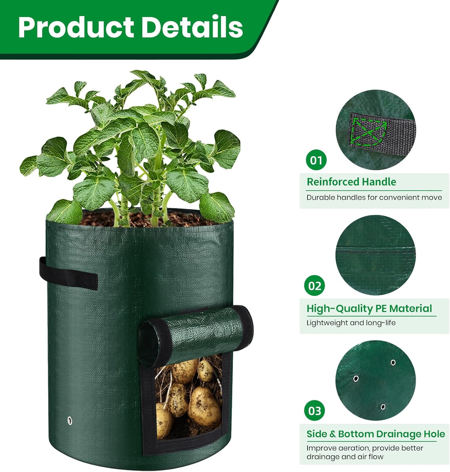 🌱Large 10-Gallon Grow Bags