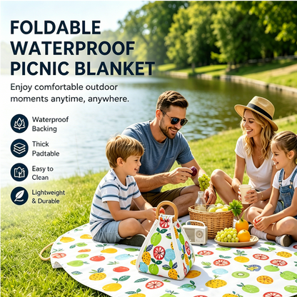 🔥 Foldable Waterproof Picnic Blanket with Carry Handle