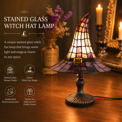 🧙‍♀️✨Stained Glass Witch Hat Lamp
