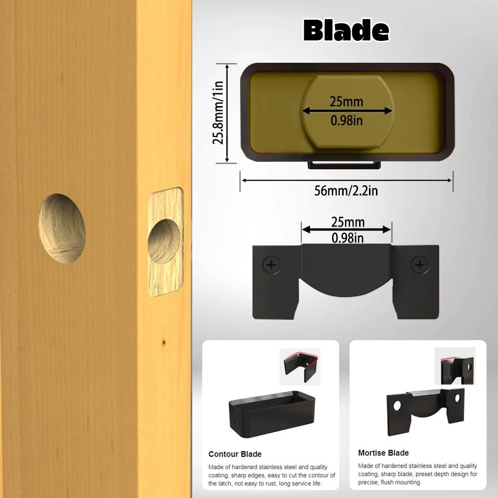 🔥BUY 2 FREE SHIPPING 🛠️Door Latch Mortise Tool For Use With 1-3/4" or 1-3/8" Thick Door