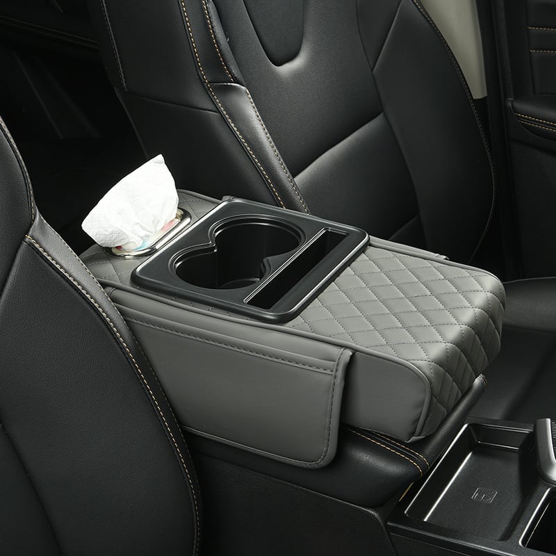 🚗 5-in-1 Luxury Car Center Console Organizer - Universal Fit Armrest Mat & Storage