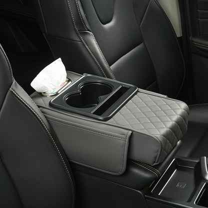 🚗 5-in-1 Luxury Car Center Console Organizer - Universal Fit Armrest Mat & Storage