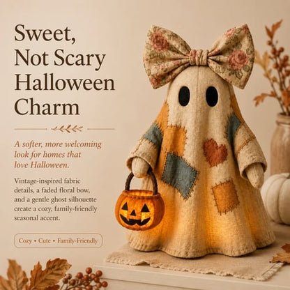 👻✨Lighted Vintage Patchwork Ghost