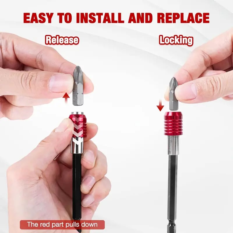 🔥LAST DAY 49% OFF 🛠️Drill Bit Extension 2/4/6/12'', Magnetic Bit Holder 4 Pcs, Drill Extension Bit Holder 1/4'' Hex