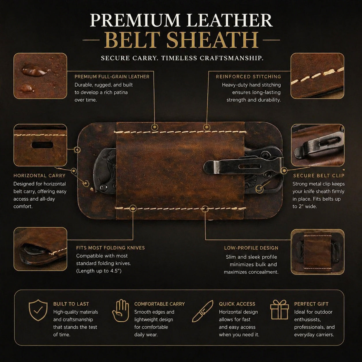 🔥The Ultimate Gift for Men🎁Leather Knife Sheath for Belt