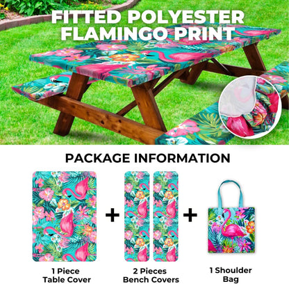 🧺 Stretch Picnic Tablecloth Set | Includes Bench Covers + Storage Bag 👜