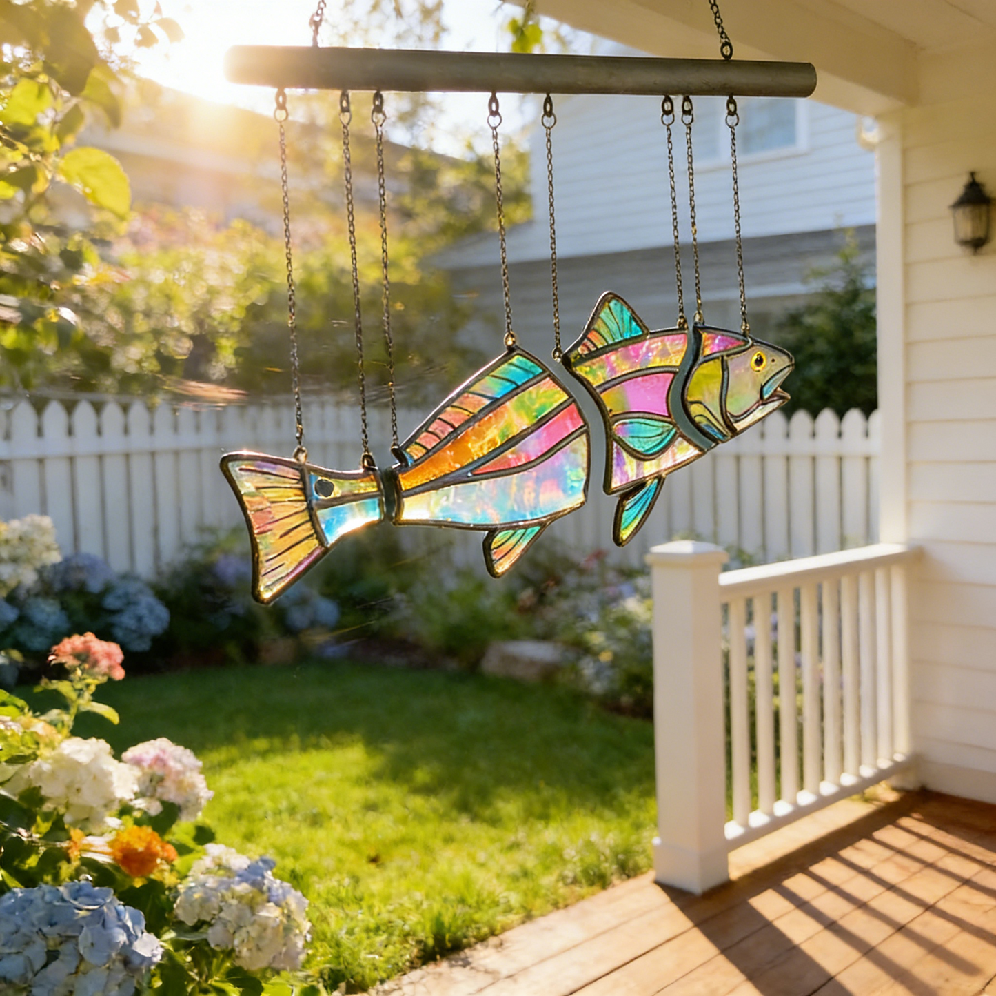 🔥Handcrafted Stained Glass Red Drum-The Illusion of Swimming